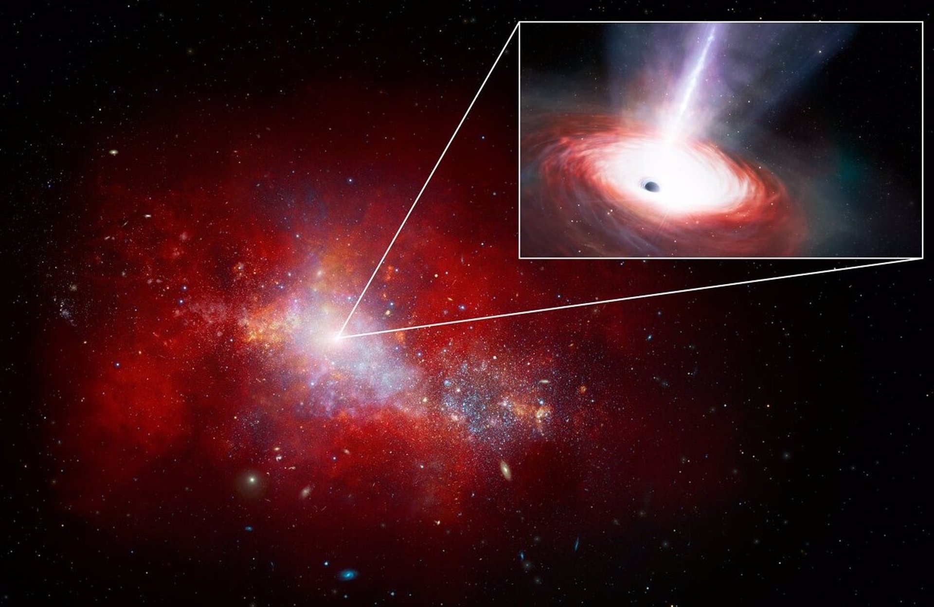 Astrónomos descubren el agujero negro más voraz del Universo primitivo